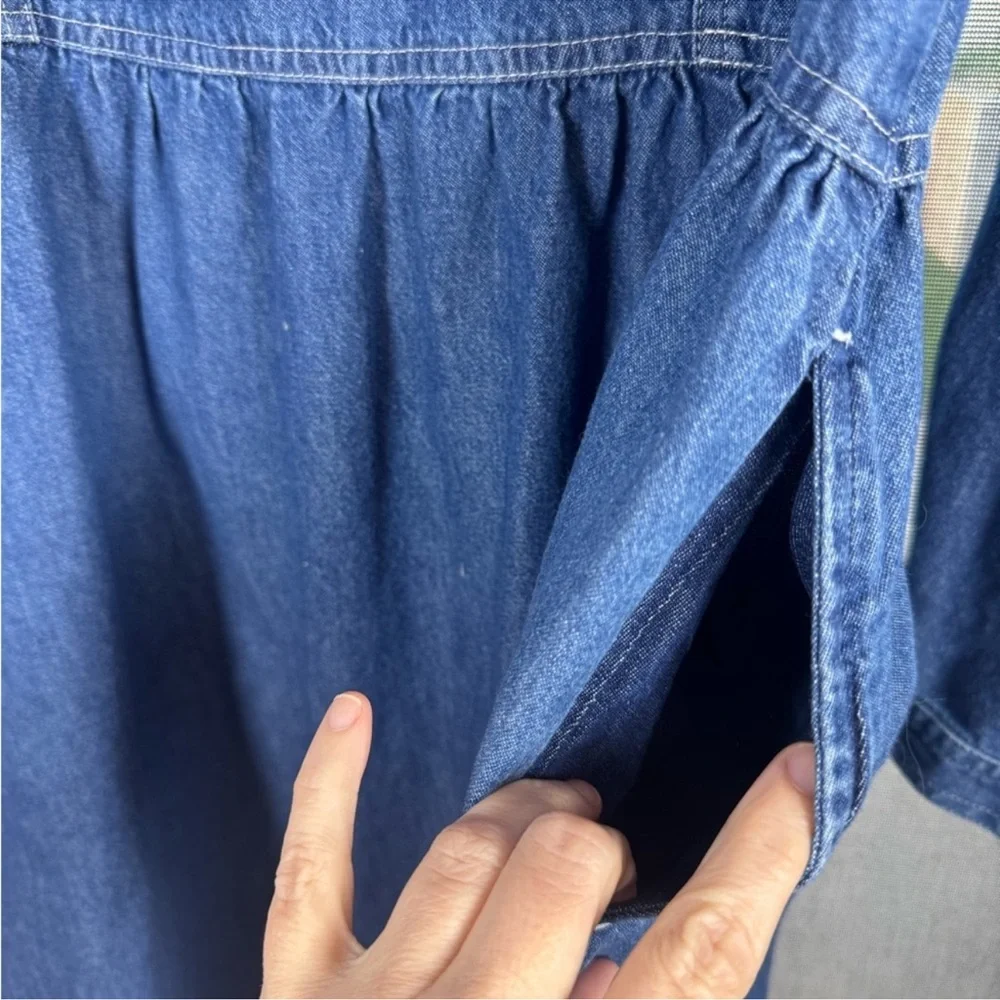 Talbots Blue Denim Long-Sleeve Shirt Dress - Picture 9 of 10